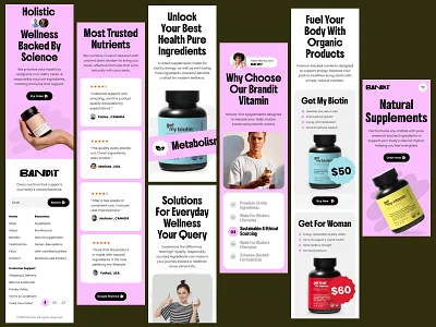 Supplement website - landing page - Responsive design e commerce ecommerce website framer framer web framer webdesign framer website landing page landing page design landing page ui minimal mobile version responsive desgin supplement website ui design ui ux design web design web ui design website design website mockup