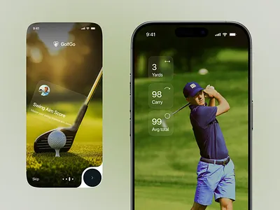 GolfGo - Golf Analytics Mobile app analytics app b2b dashboard data visualization design fitness golf health tech home map mobile app saas score splash screen sports ui ux