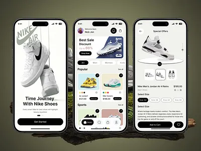Shoes eCommerce Mobile App UI Design app concept app design app interface ecommerce ecommerce app fashion app minimal design mobile app mobile app design mobile ui nike app product design shoes store shopping app shopping cart sneaker app ui design user experience