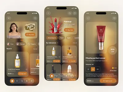 Beauty Shop Mobile App UI app app design beauty beauty app beauty product beauty product app cosmetics cosmetics app design e comerce ecommerce healthcare ios makeup mobile mobile app shop skincare store ux design