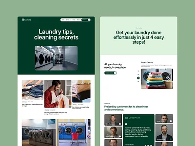 Laundra - Services & Inner Pages UI Layouts branding clean interface creative agency dashboard dry cleaning framer landing page laundry website layout local business minimalist mobile app responsive design service business ui user experience ux web design webflow website template