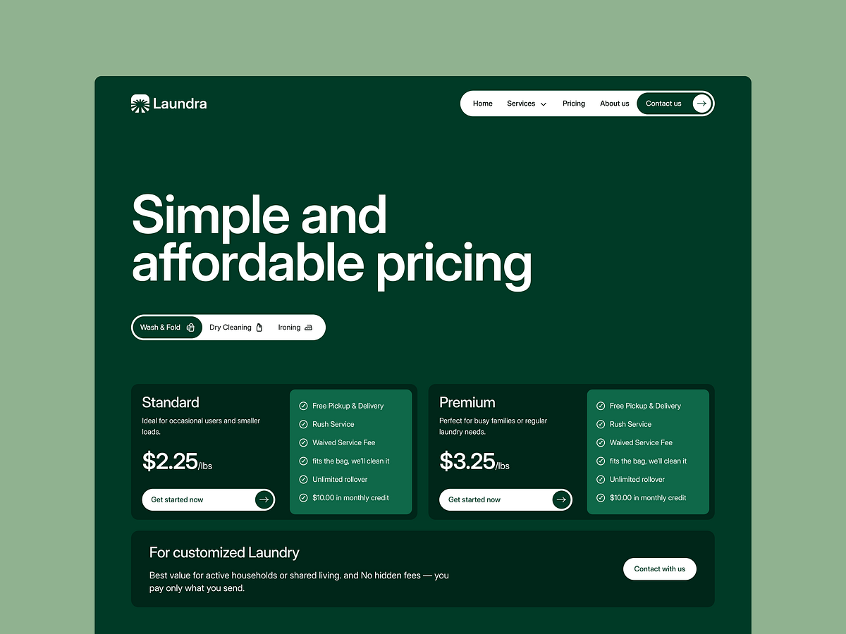 Laundra - Services & Inner Pages UI Layouts Image 0
