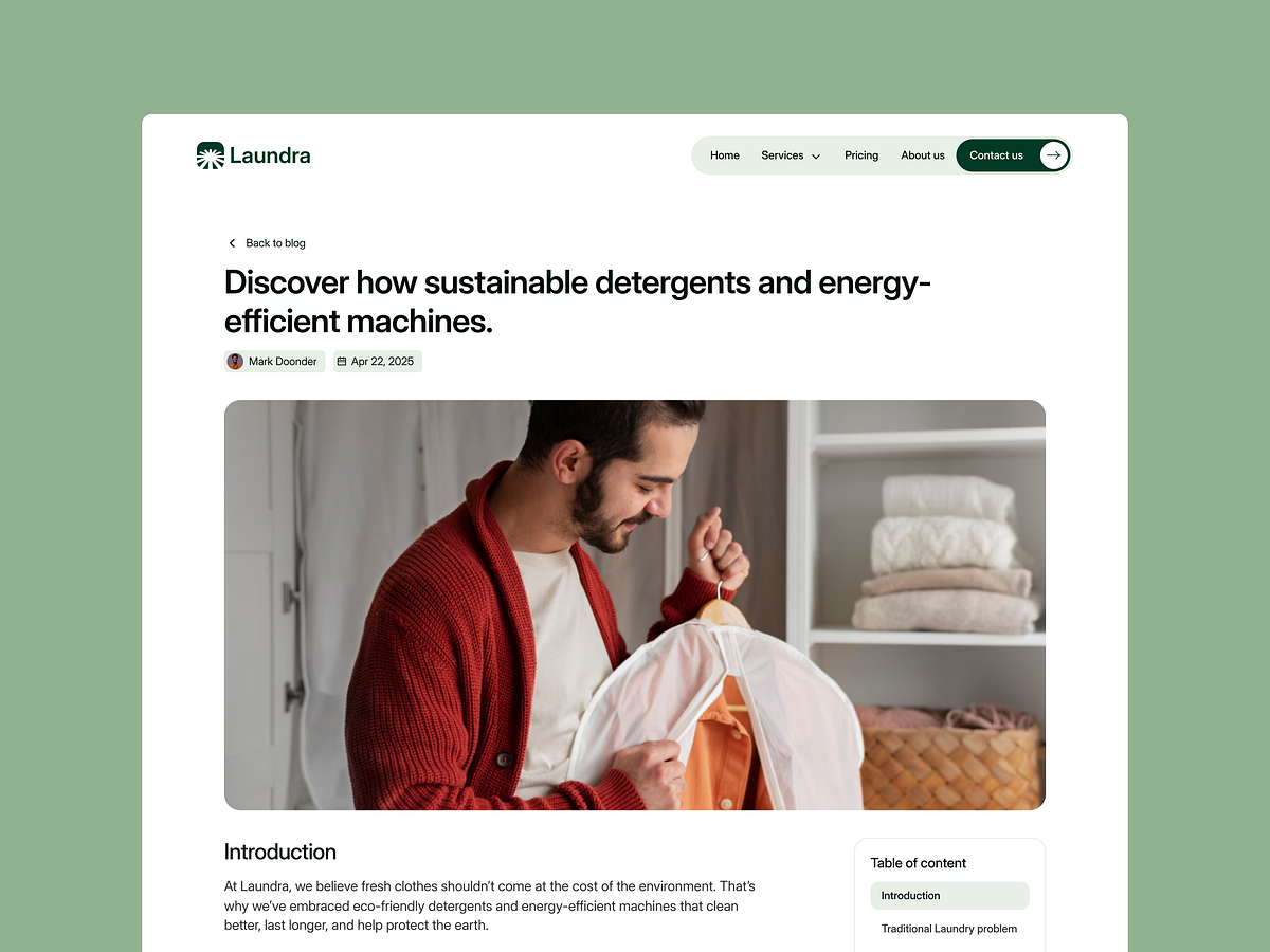 Laundra - Services & Inner Pages UI Layouts Image 2