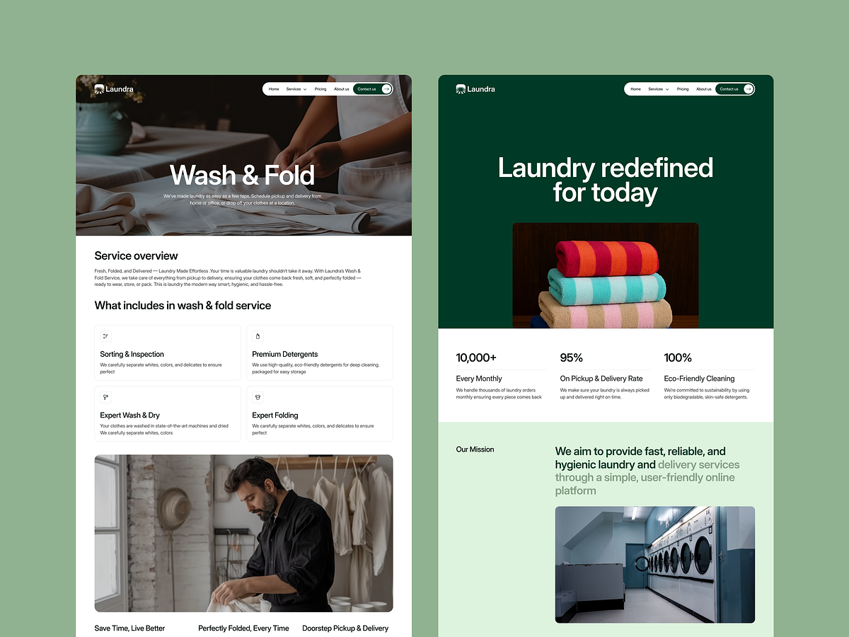 Laundra - Services & Inner Pages UI Layouts Image 1