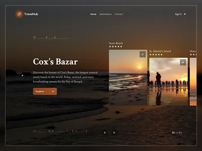 TravelHub – Tourism Web UI booking website destination hero section landing page modern ui tourism travel agency travel ui travel website uiux web design website website concept