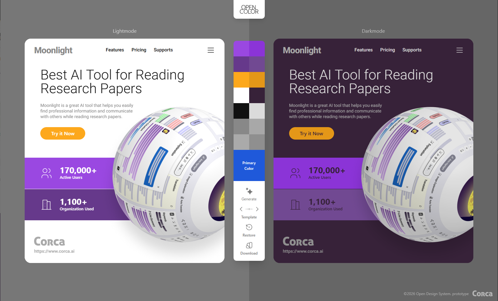 OpenColor : Prototype app color generation darkmode design system gui opencolor prototype ux vibecoding