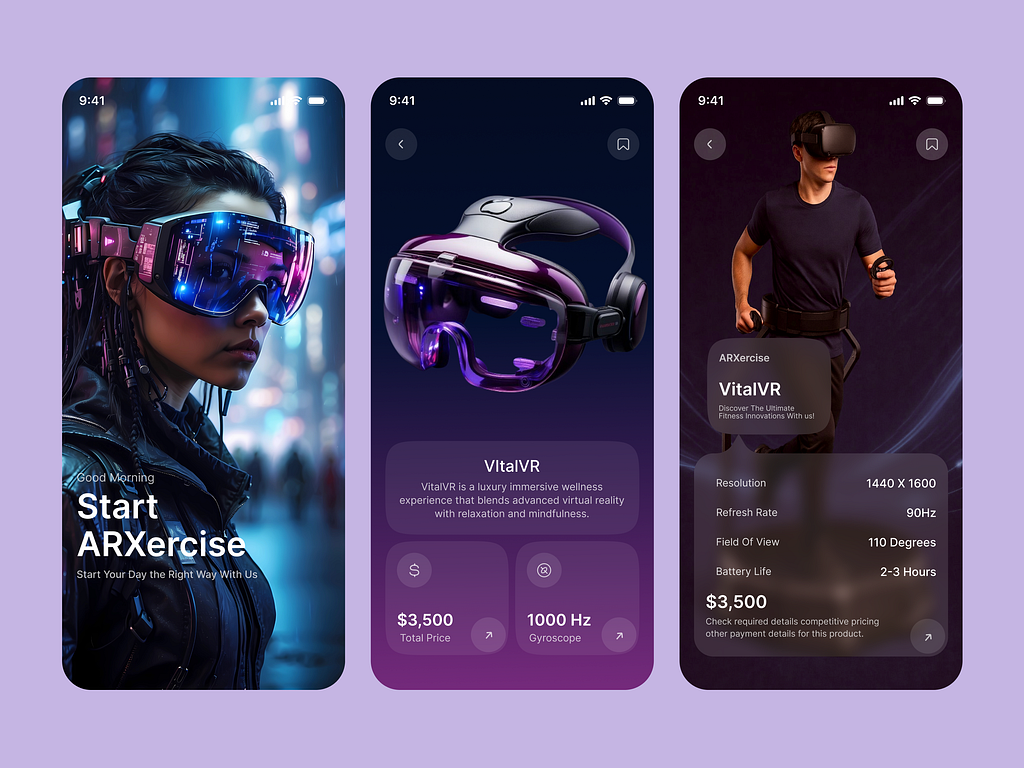 VitalVR – Luxury AR Fitness Experience App by Tajkim Masum on Dribbble