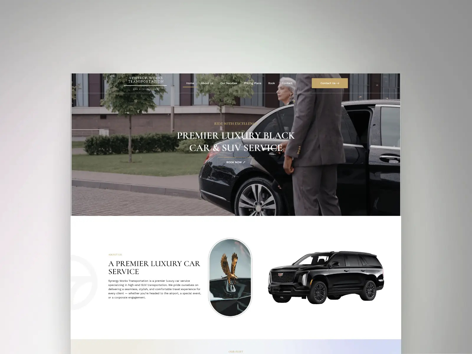 Synergy Works Transportation Website - Wordpress Elementor Pro black car service booking website car rental website clean design conversion rate optimization elementor expert elementor pro freelance designer landing page limo service luxury transportation modern ui responsive design ui design user experience ux design visual hierarchy web design web development wordpress