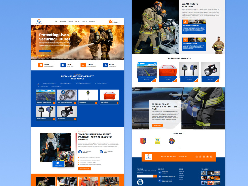 B2B Safety Product Company website branding design logo ui ux