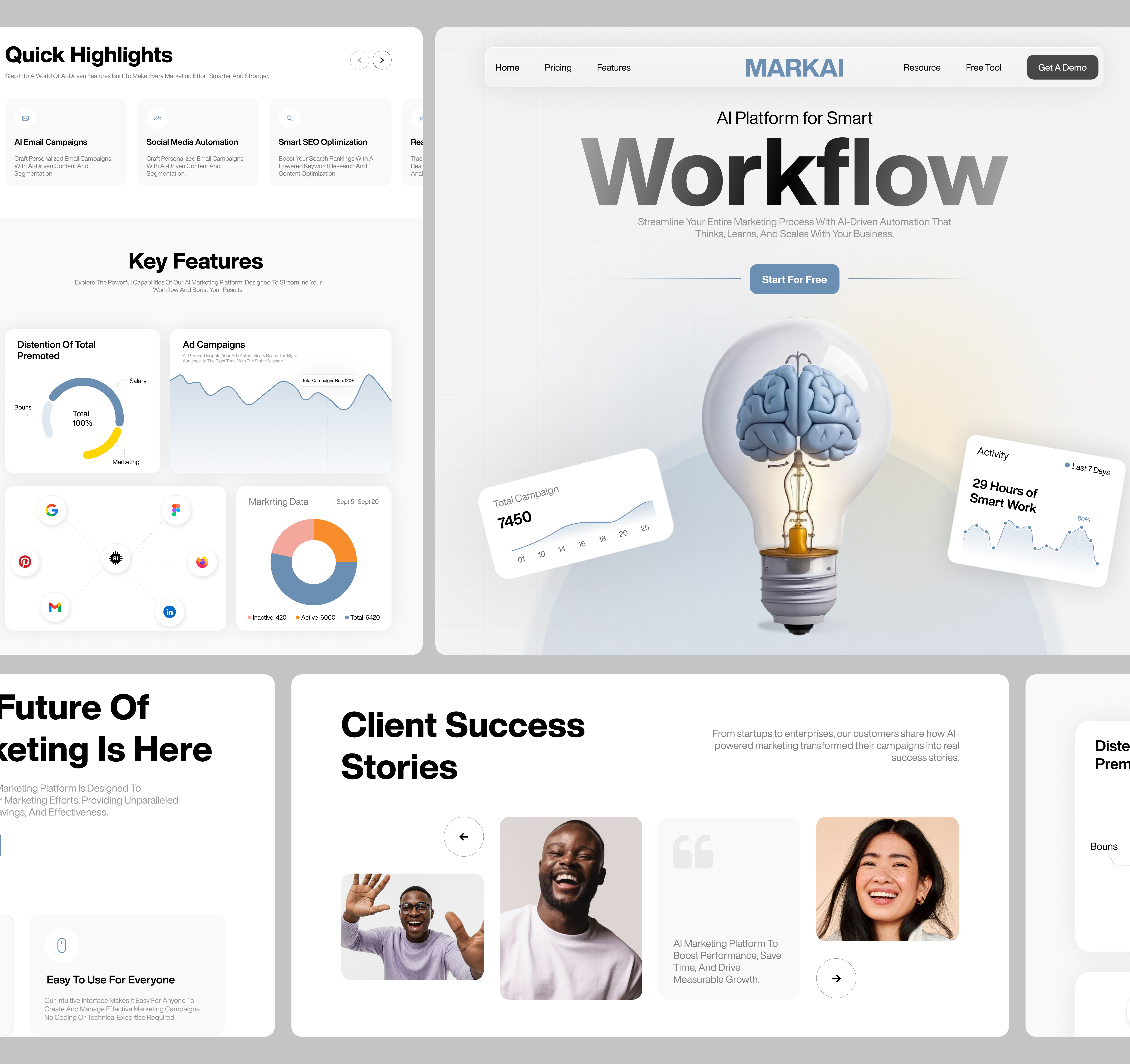 AI Marketing Platform & SaaS Website UI Design ai ai marketing landing page ai marketing website ai website landing page landing page design marketing marketing agency marketing landing page marketing landing page design marketing website marketing website design ui ui design ui ux ux web web design website website design