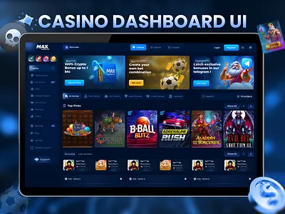 MaxBet — Casino Dashboard UI betting betting platform casino casino dashboard casino website crypto casino dashboard ui gambling gambling ui gaming dashboard gaming interface gaming layout gaming ui gaming website jackpot online casino roulette slot game slots sportsbook