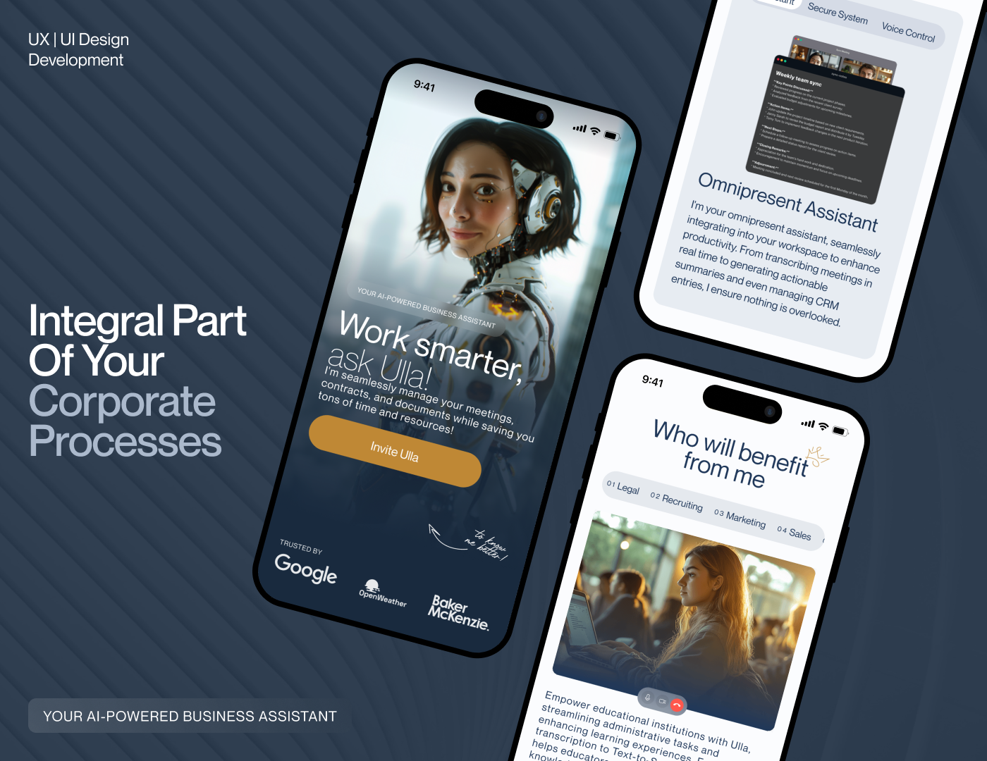 Landing Page Design for AI Startup | Ulla ai figma framer landing page redesign responsive design saas ui ux webdesign webflow website wordpress