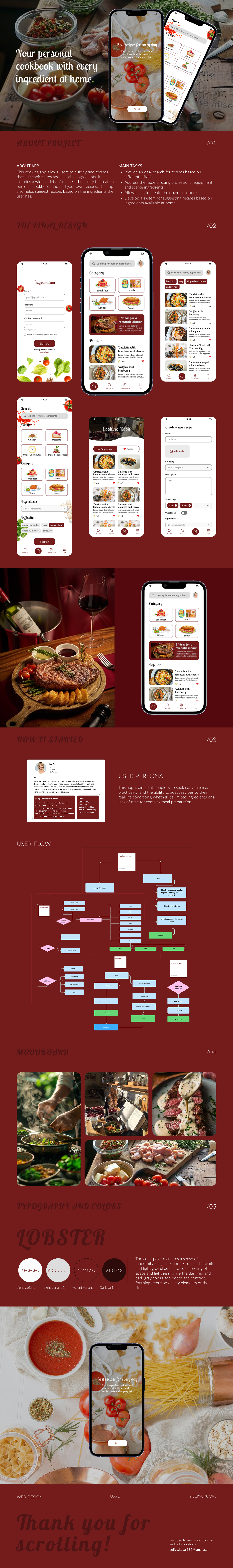 Cooking app app design branding cook cook book cooking culinary figma figmadesign food recipe restaurant ui uiux ux web design еда кулинария