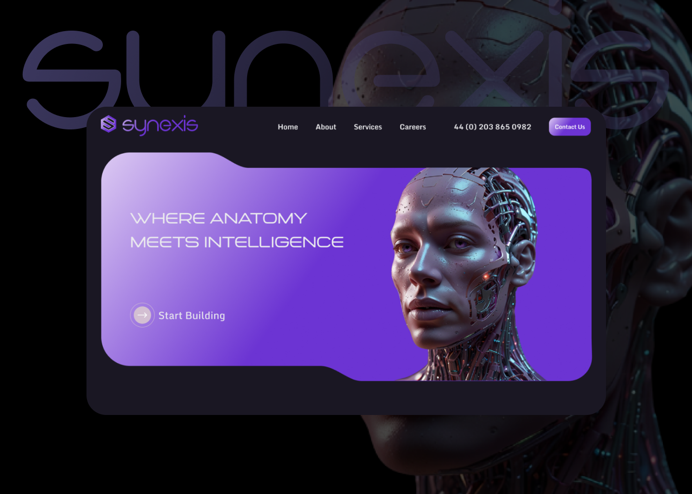 Synexis — AR/VR Medical Platform UI/UX Concept ai anatomy creativedesign figma futuristic health interaction design medical design product design simulation ui uiux web design
