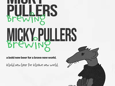 MICKY PULLERS BREWING beer beerbrand bolddesign brandideas branding brandinspiration breakthegrid customillustration freelance graphic design illustration logo packagingdesign rat swissdesign