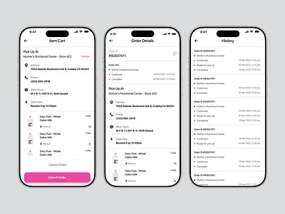 Mother’s Nutritional Center – Checkout Process | Mobile App add to cart app design app ui concept e commerce app food app food delivery food delivery app food ordering app grocery healthy food ios mobile mobile app product design product detail product page shopping app shopping cart ui concept ux design