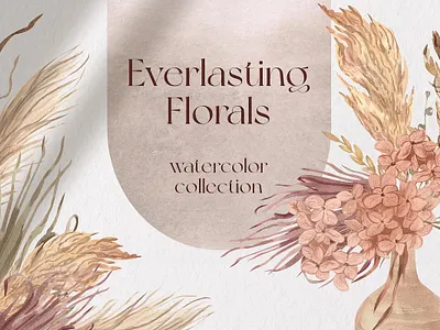 Everlasting Florals Boho Watercolor graphic design