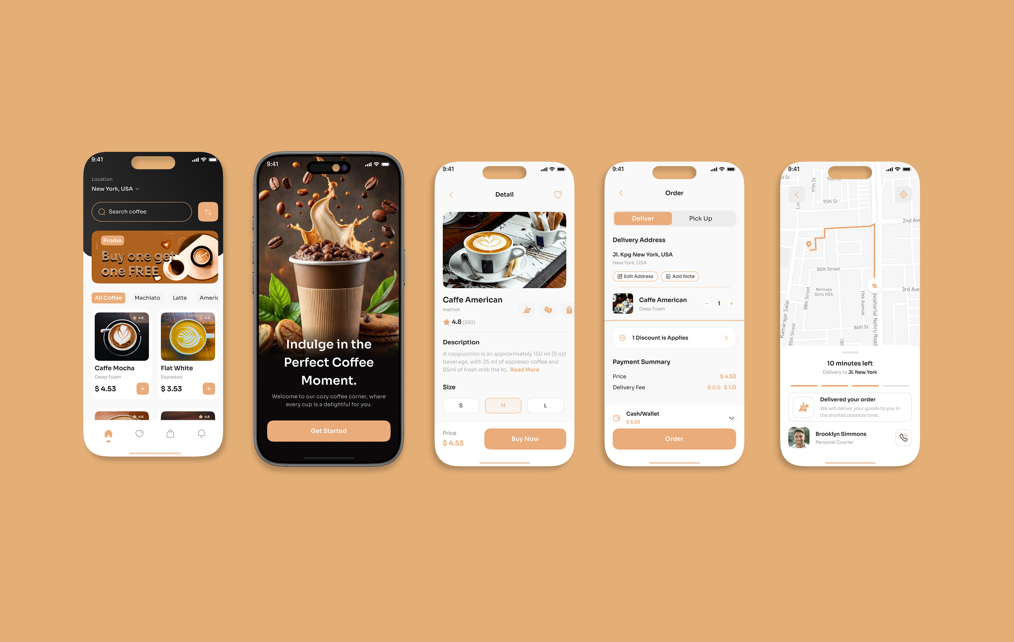 Coffee Ordering Mobile App UI, Clean & Modern UX app design coffee app design system dribbble ecommerce app figma figma design food delivery app mobile app mobile ui mvp design ui design ui ux design ux design