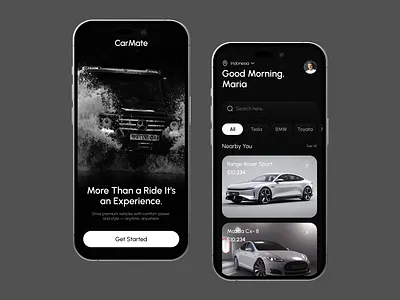 Premium Car Rental - CarMate Mobile App automotive car listings car marketplace car mobile app car rental car sharing dribbble luxury cars mobile app premium cars rental platform