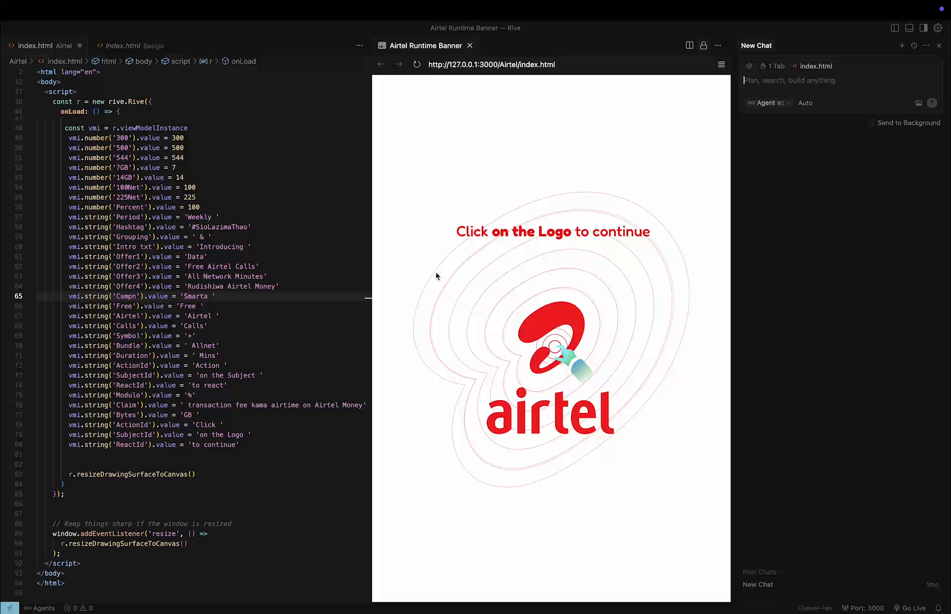 Example of Gamified Google App Ads Made In Rive