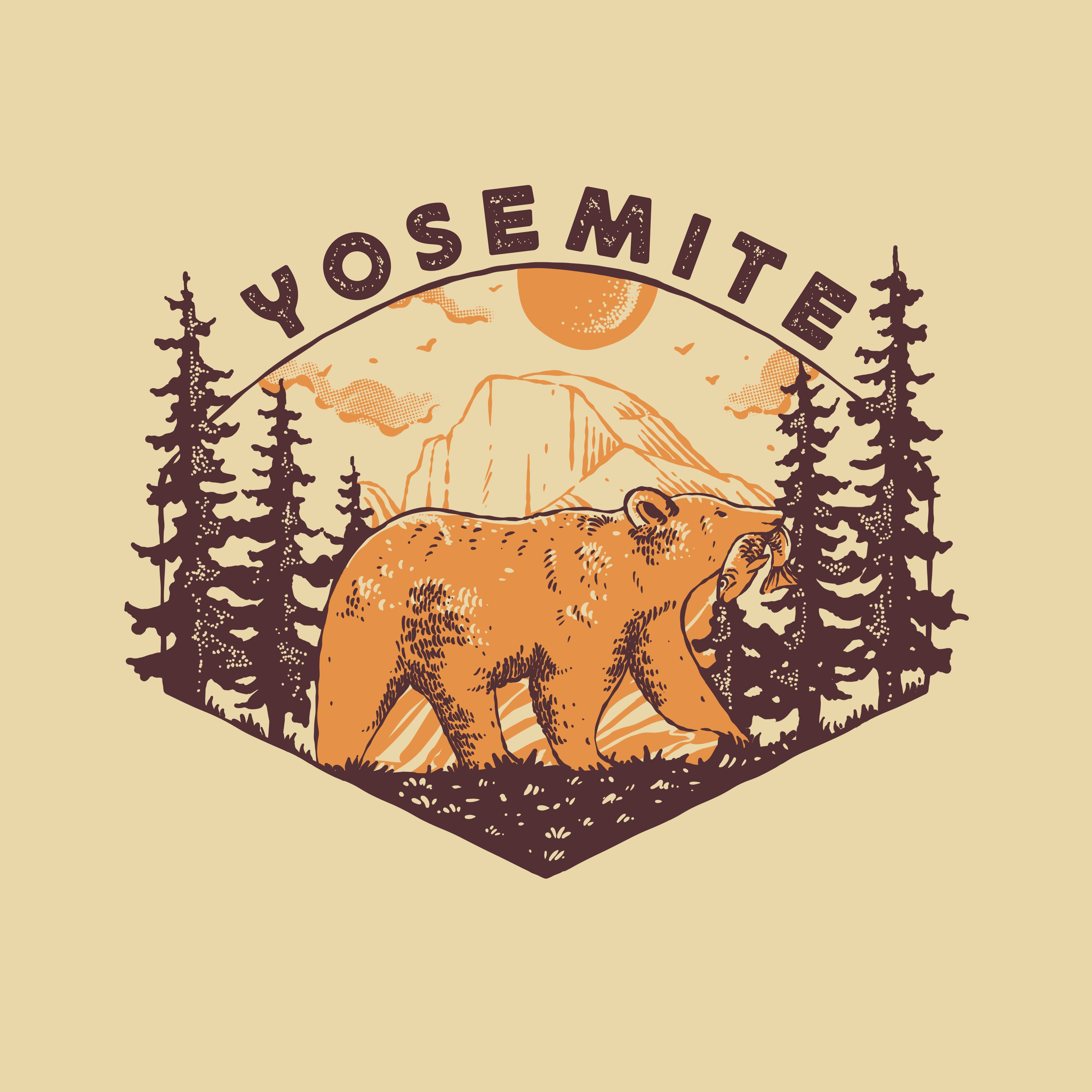 Yosemite apparel branding clothing design illustration logo merchandise retro tees design