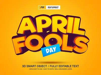 April Fools Day Editable 3D Photoshop Text Effects action april april fools april fools day editable fools day photoshop psd text effect style