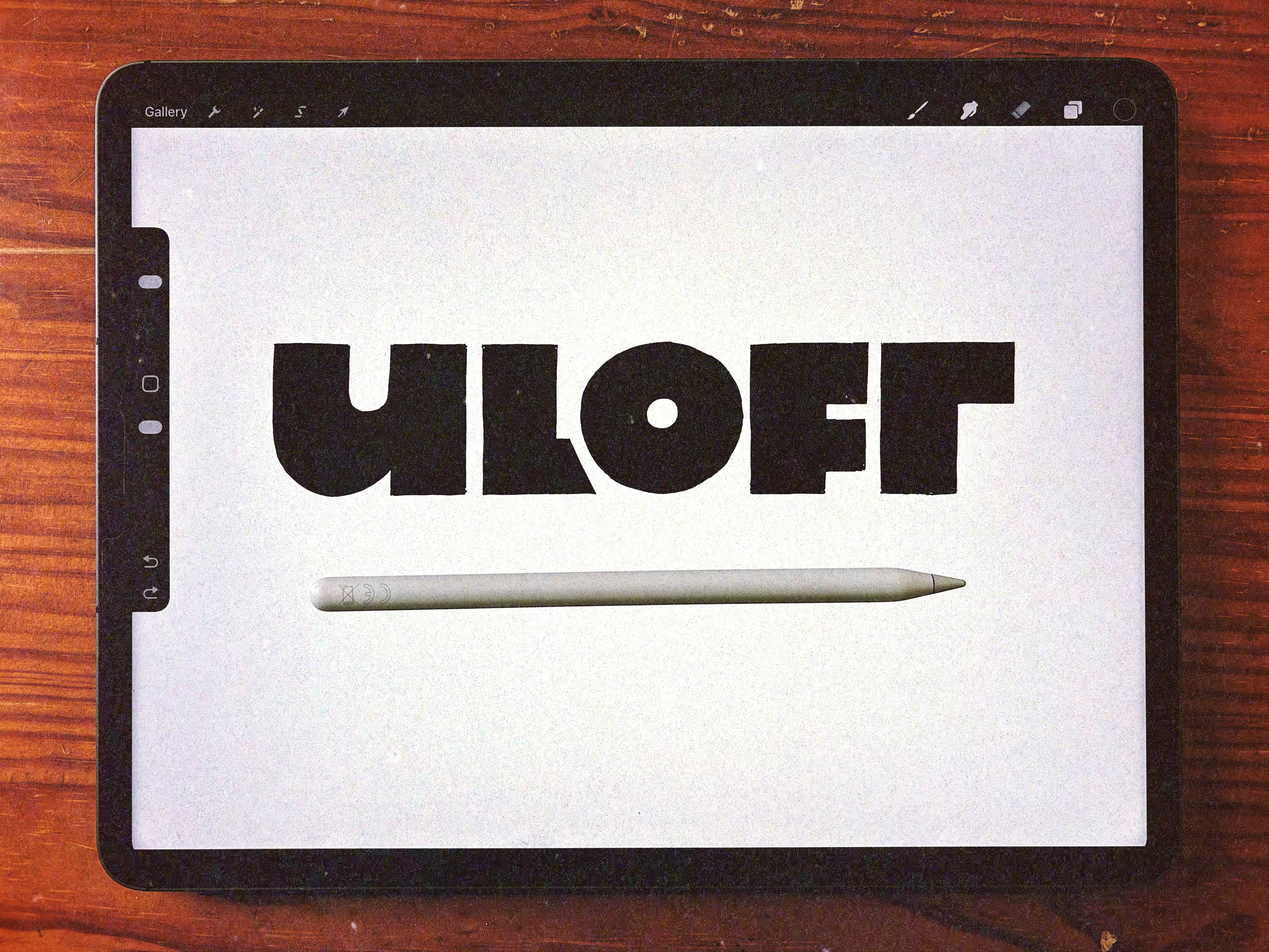 ULOFT: logo process allcaps bold branding custom flow graphic design handlettering handwritten identity lettering logo original process procreate script type typography uloft