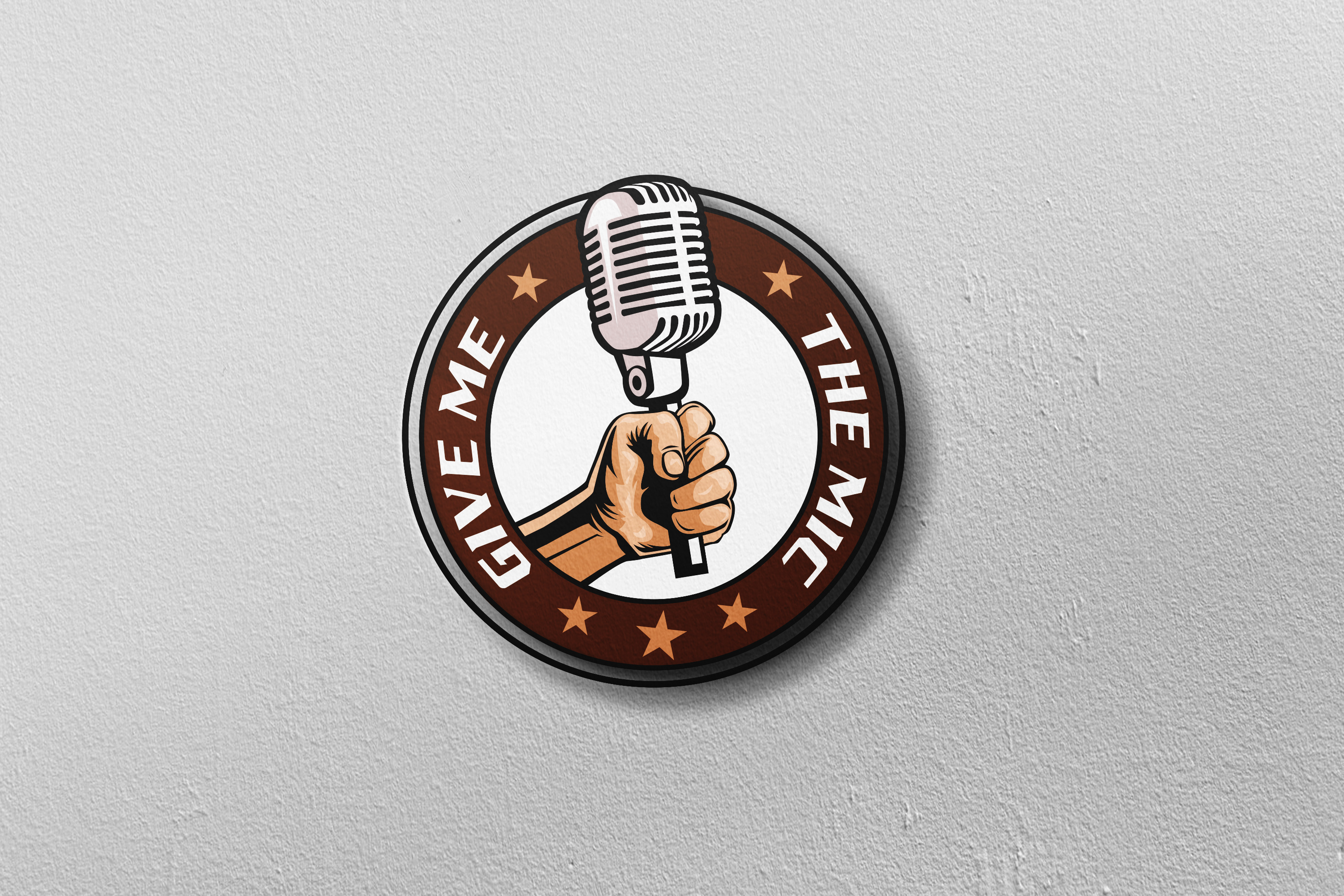 Give me the mic | Podcast logo design branding design graphic design logo logo design podcast artwork podcast cover podcast logo podcast logo design podcast promotion podcast thumbnail podcaster podcasts typography