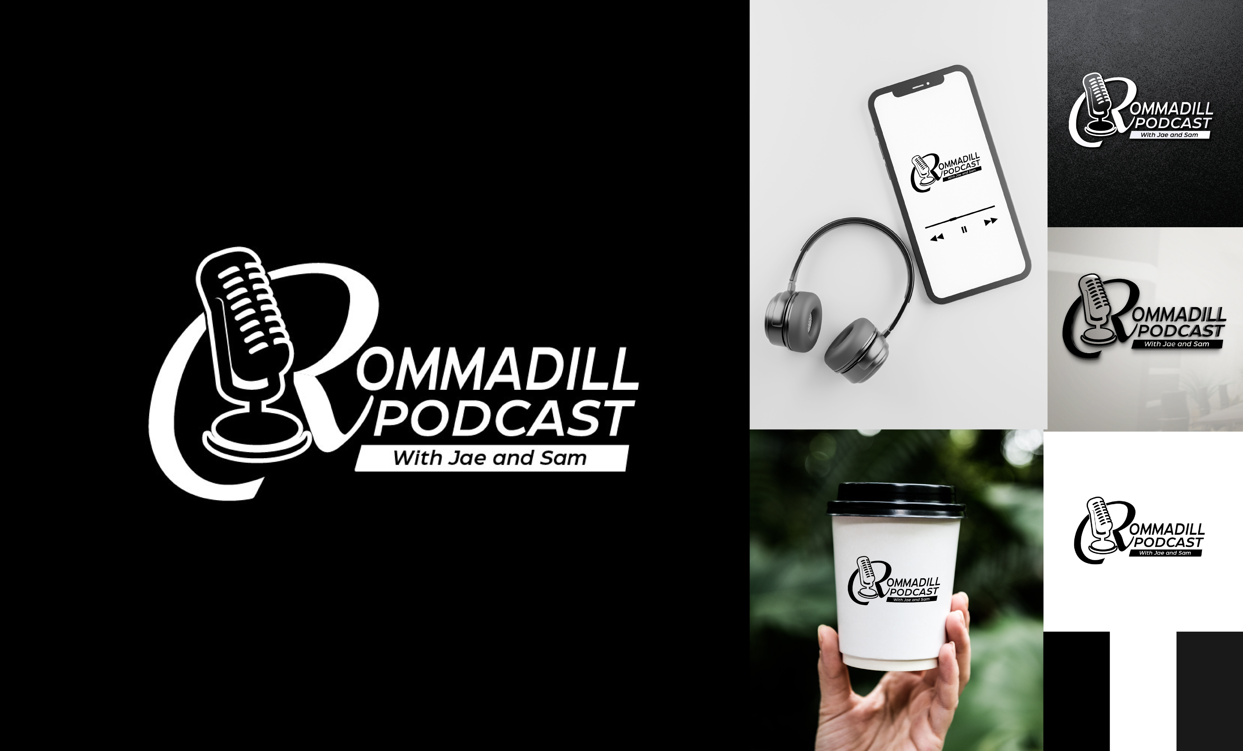 Rommadil podcast logo design branding design graphic design logo logo design podcast artwork podcast cover podcast logo podcast logo design podcast promotion podcast thumbnail podcaster podcasts typography