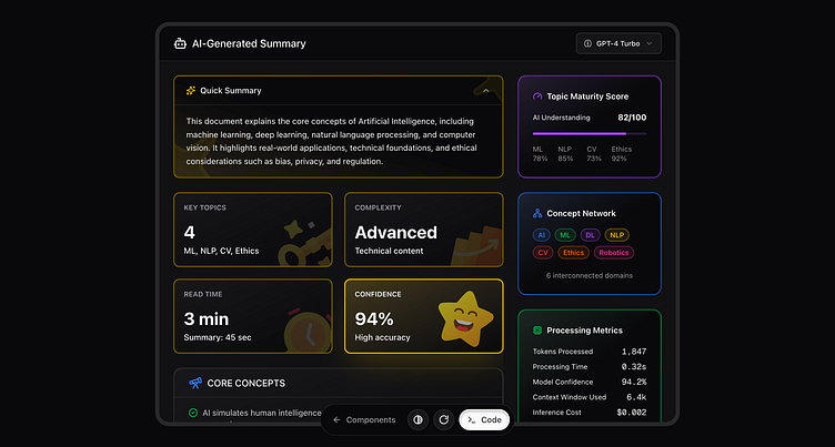 AI Summary Block UI by The Vinayak Gore on Dribbble