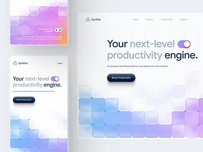 AI SaaS Landing Page - Web Design Concept ai ai generator tool ai tool design artificial intelligence design gradient hero homepage landing page liquid glass minimal saas ui ux web design