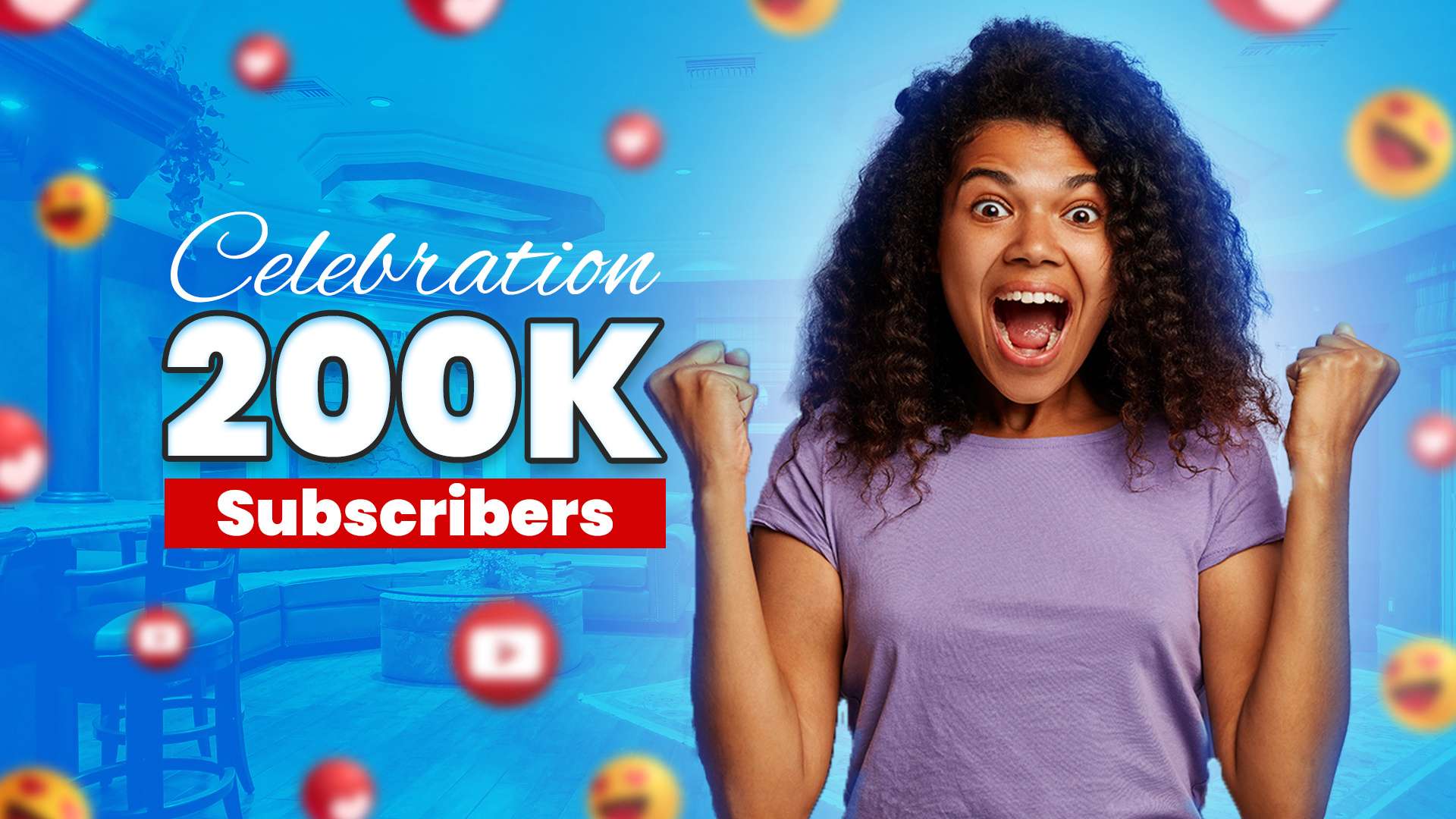 Celebration 200k Subscribers Video Thumbnail Design 200k ads ads banner banner celebration banner cover creative design events graphic design mordern sign social social media social media post thumbnails unique video cover video thumbnail web banner
