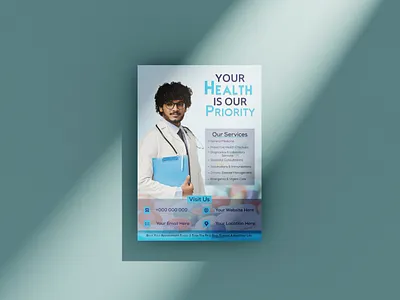 Medical Flyer Design branding clinic design flyer free mockup graphic design health medical flyer design mockup