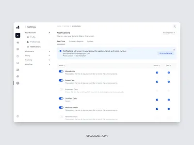 Notifications Settings - Web App challenge design learning trends ui ux