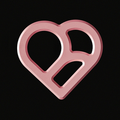 Heart 3d branding design graphic design heart icon illustration illustrator logo pink valentines vector