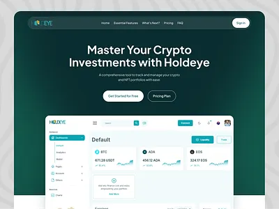 Crypto Portfolio SaaS Landing Page cryptoui dashboarddesign fintech landingpage productdesign saas uidesign uxdesign webdesign