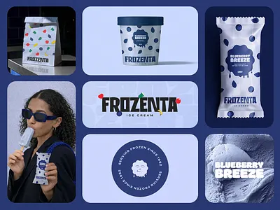 Frozenta - Blueberry Breeze • Ice Cream Branding advertising art direction brand designer brand strategy branding design graphic design illustration logo logo design marketing ui vector