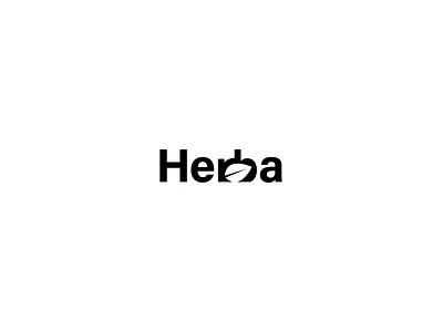 Herba logo branding counterfolio counterform graphic design leaf logo negative space