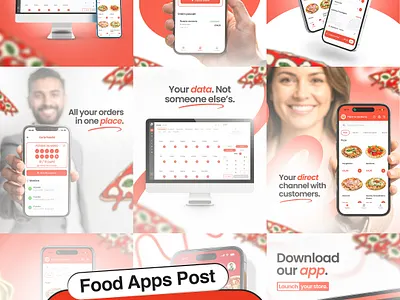 App Post Designs | App Ads | Food App Ad Creatives branding graphic design ui