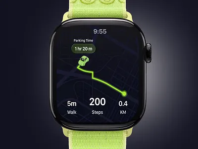 Parking Tracker WatchOS | Smart Watch Widget app design hud ios app os watch app parking app parking tracker parking tracker ui parking tracking ui smart watch smart watch app track widget tracking app tracking widget ui design watch design watch os watch tracking watch widget widget
