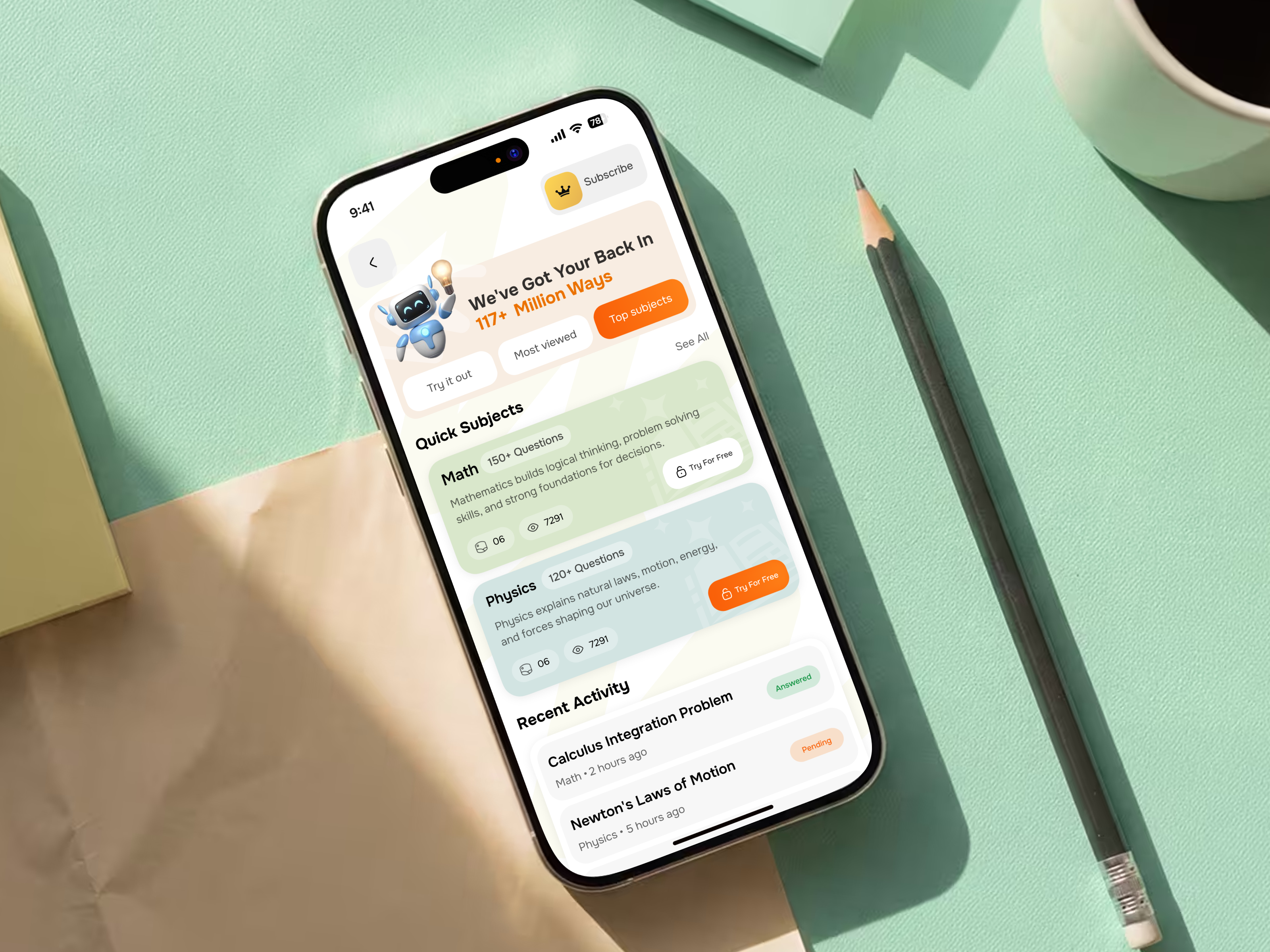 AI Education Mobile App UI Design ai app app design artificial intelligence dashboard ui edtech education app interaction design ios app minimal design mobile app design product design study app ui design ux design