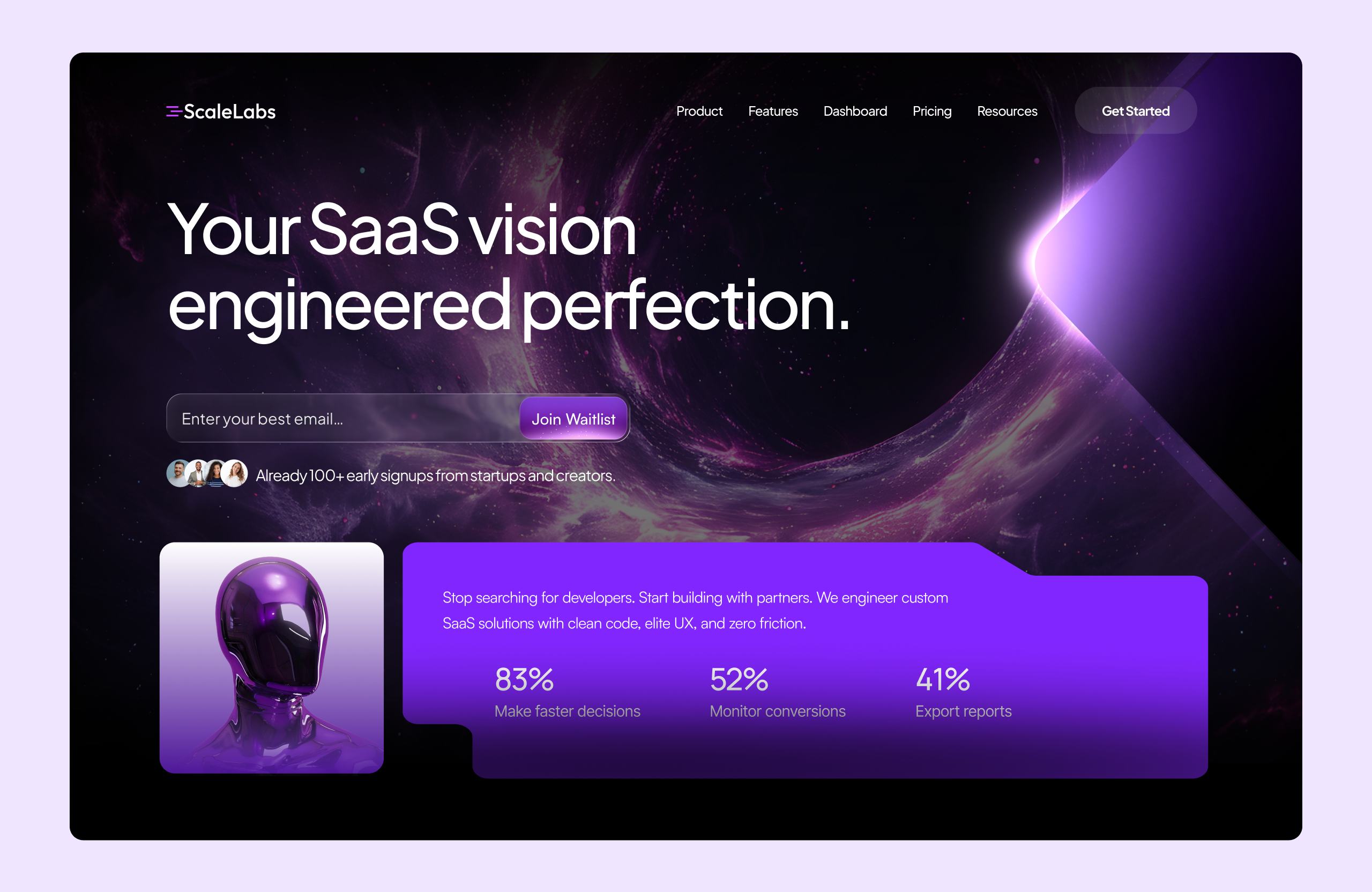 ScaleLabs - UI/UX Design | Website Design cinematic darkmood futuristic hero section interface landing page landingpage productdesign saas scifi ui design uiux ux design webdesign website