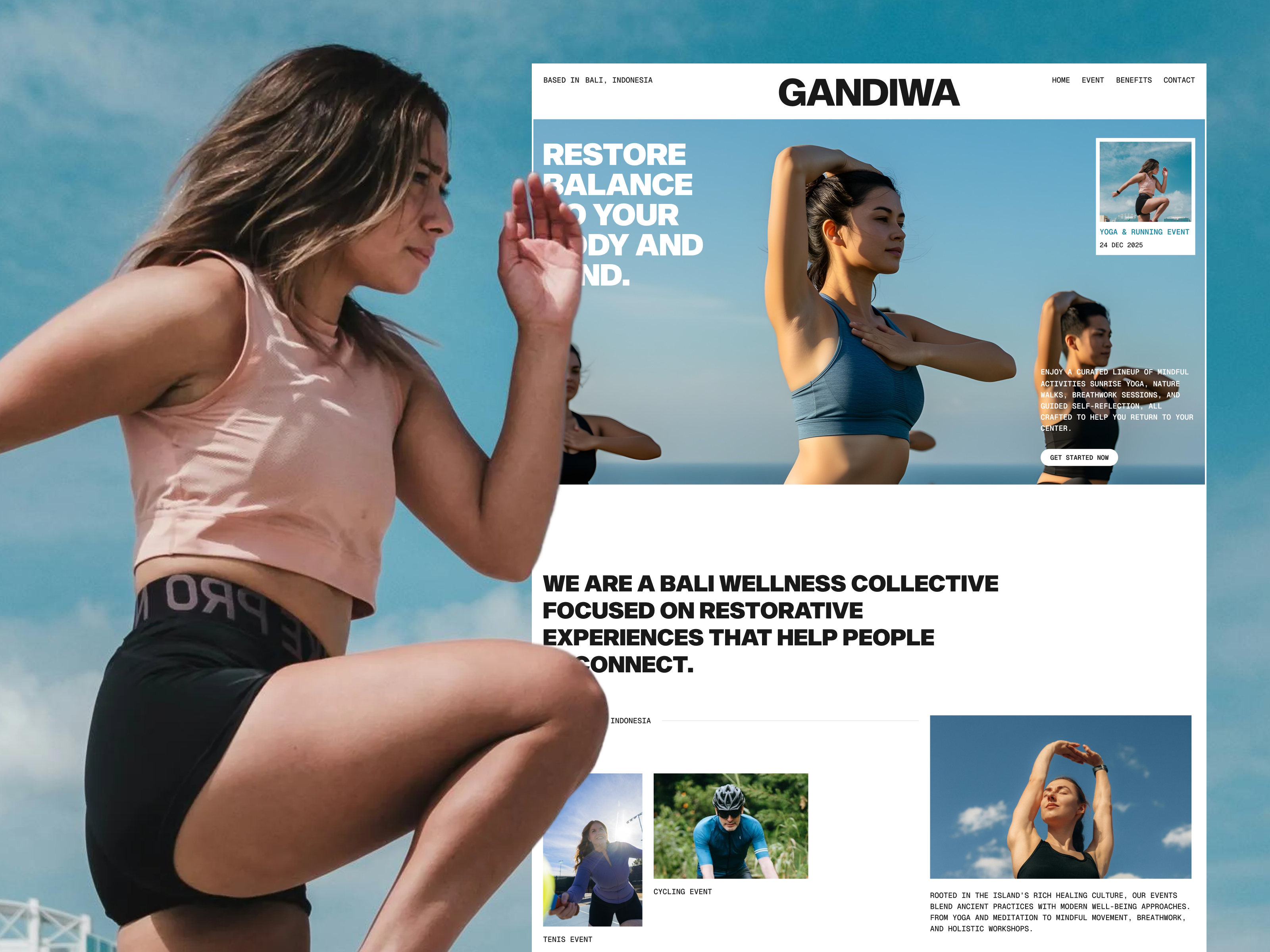Gandiwa - Health & Wellness Event animation editorial health scrolling sports ui ux design ux wellness