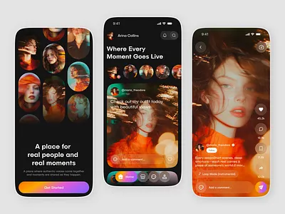 Live Streaming Social Media Mobile App - Video Creator Platform app design community app creator app dark mode live live streaming mobile app reels app short reels app social media stream streaming streaming app ui ux video app