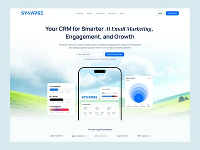 SaaS Landing Page AI Marketing Platform ai social marketing ai website automation crm crm website landing page marketing site saas saas landing page saas website ui ux web design