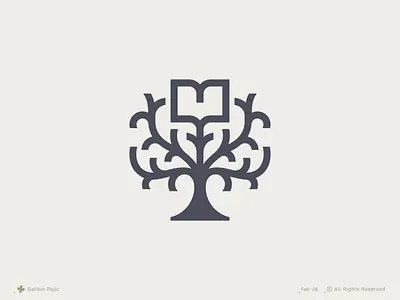 Tree of Knowledge icon proposal abstract app book branding geometry graphic design growth intelligent learning life logo mark minimal open organic plant smart story wisdom wise
