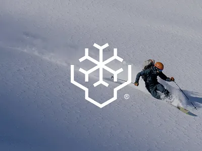 Snowhead head logo modern simple snow snowflake winter