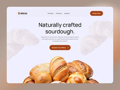 Naturally Crafted Sourdough Website UI bakerywebsite ecommerce landing page ecommerce website ecommercedesign foodbranding landingpage modernui sourdough ui webdesign websiteinspiration
