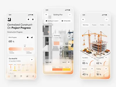 Construction Progress Tracking Mobile App app design architecture app building app construction app construction management data visualization engineering app industrial design management mobile mobile app progress tracking project management project tracker site management ui design ux design work progress