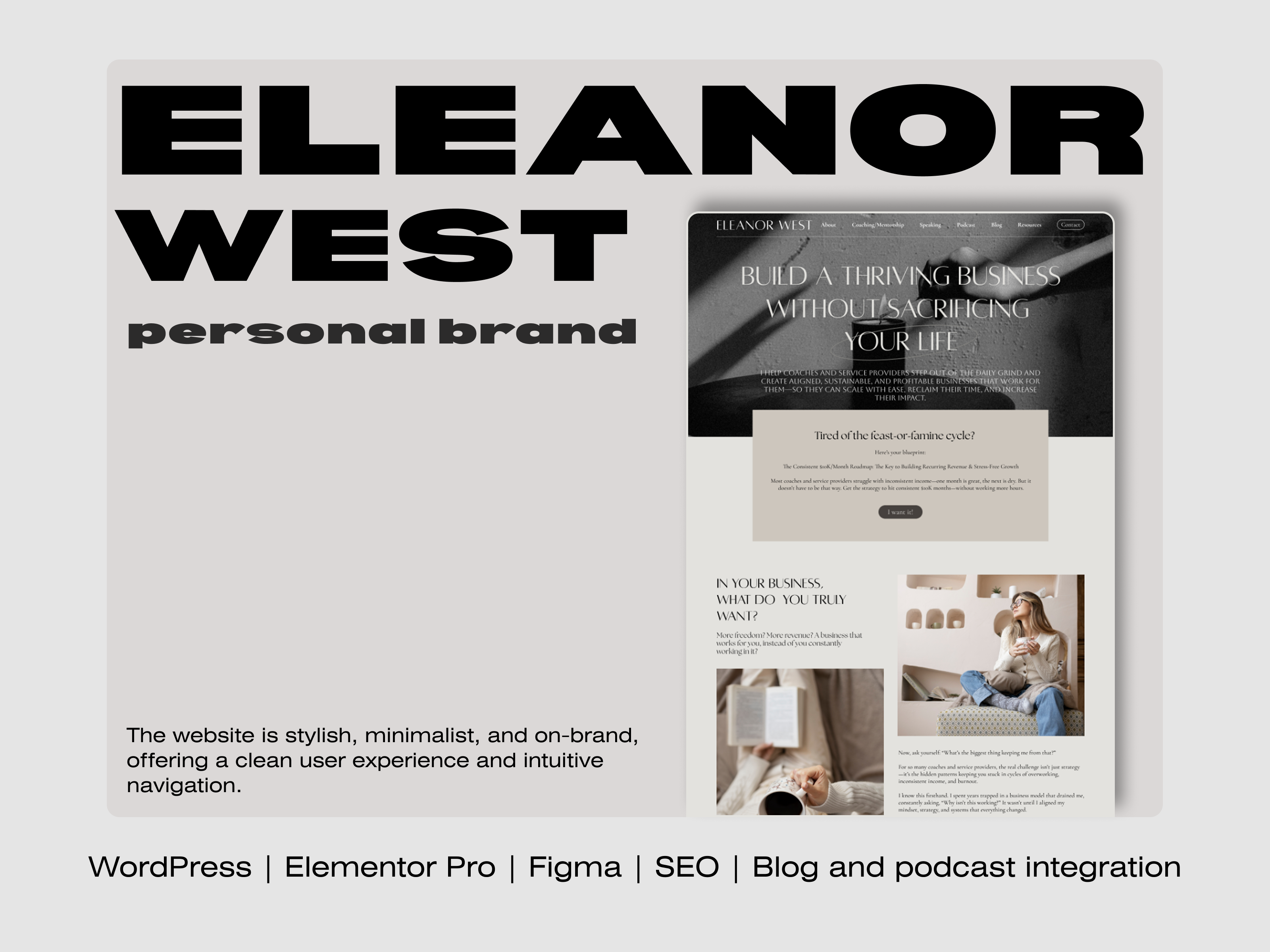Bold Personal Brand w/ Elementor PRO and WordPress branding design elementor elementor pro elementor pro design elementor pro development figma ui web design web development website design website development wordpress wordpress design wordpress development
